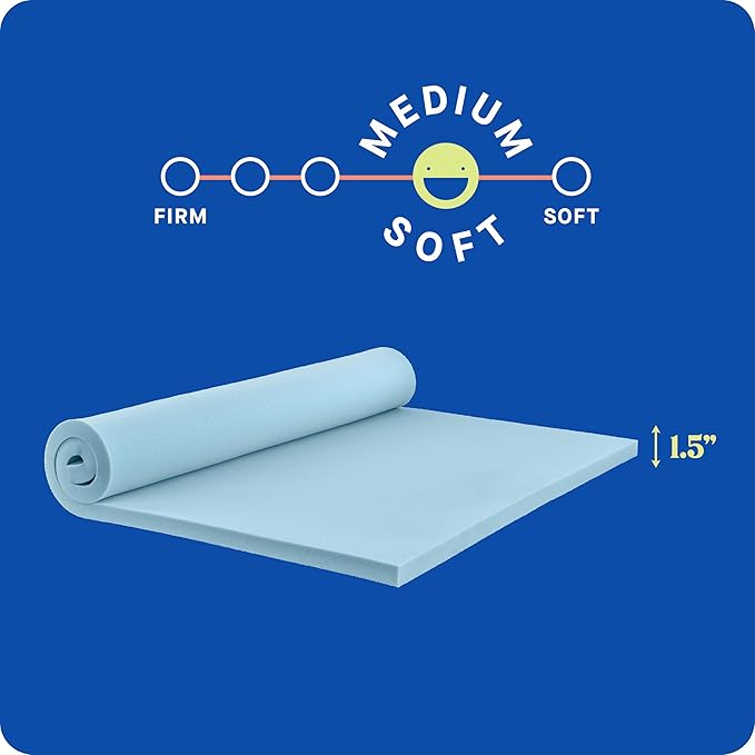 Sealy Dreamlife 1.5” Gel Memory Foam Twin XL Mattress Topper with SealyComfort Gel Foam, 1 Year Limited Warranty, Made in The USA
