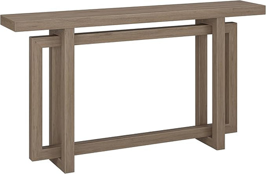 Henn&Hart 55" Wide Rectangular Console Table in Antique Gray Oak, for Home, Living Room, Bedroom, Entertainment Room, Office