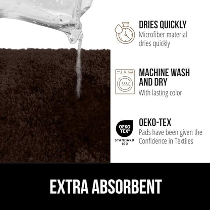 GORILLA GRIP Bathroom Rugs, 36x24, Ultra Soft Absorbent Mat, Thick Plush Bath Rug, Machine Washable, Microfiber Quick Dry, Mats for Shower, Bathtub and Floor, Home Decor Accessories, Brown