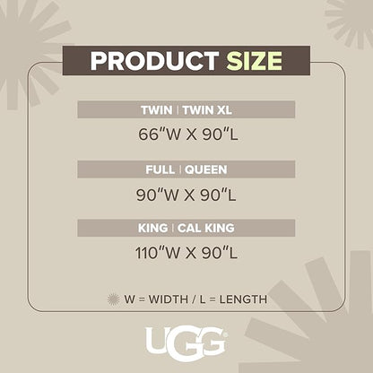 UGG Faux Fur Twin Blanket, Double-Sided Fluffy Blanket, Cozy Oversized Throw for Couch, Washable Bedding for Twin XL Bed, Luxury Home Decor, 66" x 90", Seal Grey (Adalee)