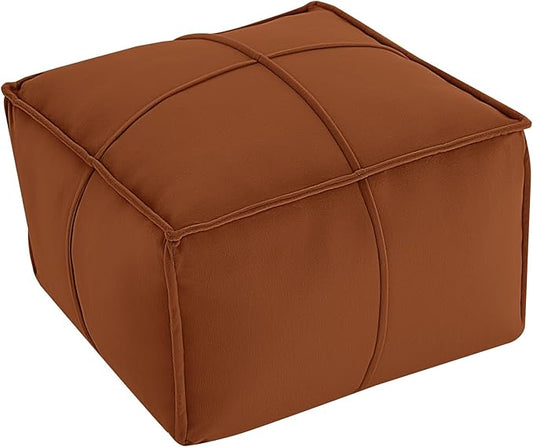 MeMoreCool Stuffed Round Pouf Ottoman Foot Rest, Floor Pouf Foot Stool with Soft Foam Chunk Filling, Small Round Ottoman Footstool Circle Footrest for Living Room