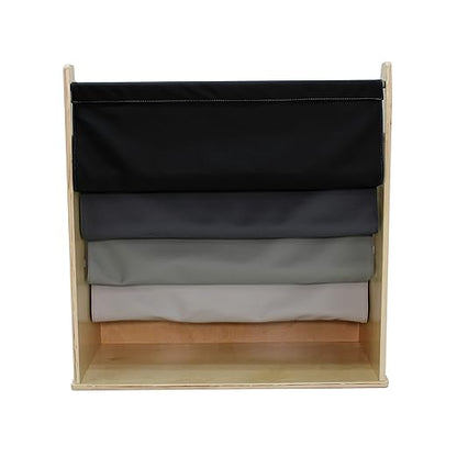 FDP Birch SoftScape Sling Book Display, 4-Shelf Vinyl Storage for Kid's Books and Magazines, Children's Furniture for Bedroom, Playroom, Daycare, Preschool or Classroom - Gray/Light Gray, 13745-GYLG