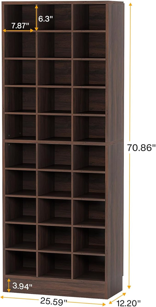 Tribesigns 10-Tier Shoe Storage Cabinet Set of 2, Espresso Wooden Shoe Rack with 30 Cubbies, Freestanding Tall Entryway Shoe Organizer for Closet, Entryway, Living Room