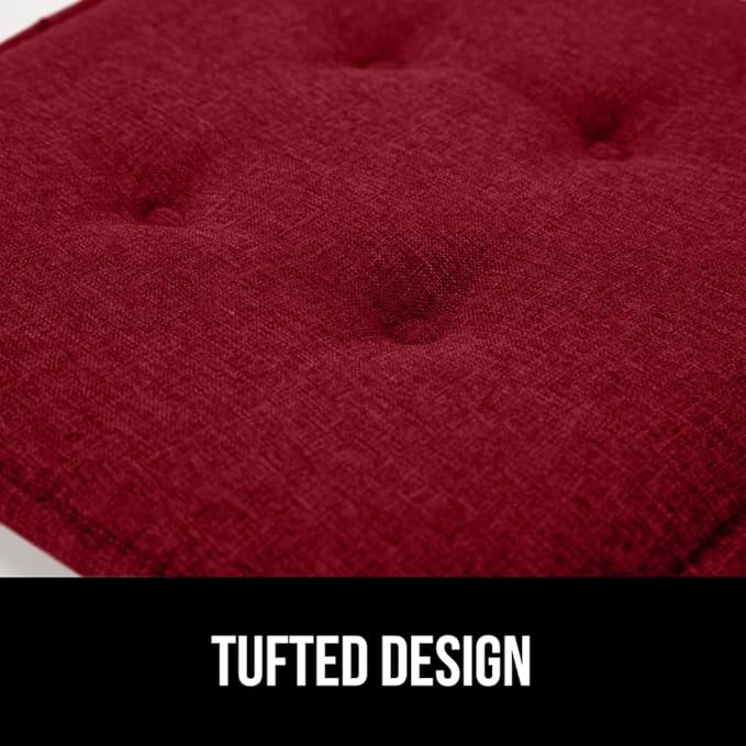 GORILLA GRIP Slip Resistant Tufted Chair Cushions, No Ties Required, Memory Foam Pads for Dining Room Kitchen Table, Office, Rocking Chairs, Plush Seat Cushion Pad, Home Decor, Set of 4, 16x17, Wine