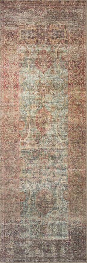 Loloi Amber Lewis Georgie Collection GER-03 Jade/Sunset 2'-0" x 5'-0", .19" Pile Height, Accent Rug