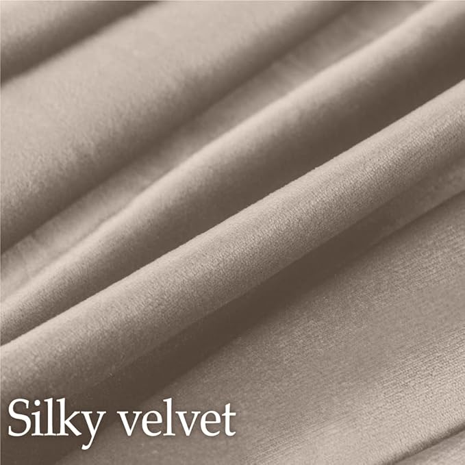 lalaLOOM Velvet Throw Pillow Covers, Set of 2, 24x24 Decorative Square Pillows Home Decor, Soft Accent Cases, Silky Machine Washable Pillowcases for Sofa, Couch, Bedroom, Living Room, Taupe