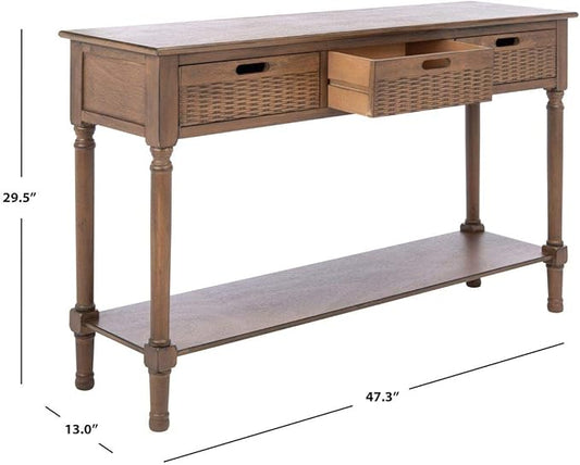 SAFAVIEH Home Collection Landers Brown 3-Drawer Console Table CNS5711C