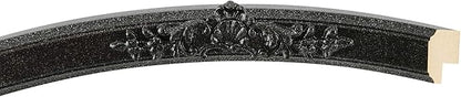 OVALCREST Oval Beveled Wall Mirror for Home Decor - Athena Style - Black Silver - 18" x 14" Outside Dimensions