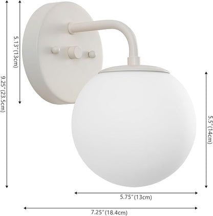 JONATHAN Y JYL3534C Louis Parisian Globe 5.75" 1-Light Metal/Frosted Glass Modern Contemporary LED Vanity Light Midcentury, Glam, Transitional, Bathroom, Powder Room, Dressing Room, Bedroom, Almond