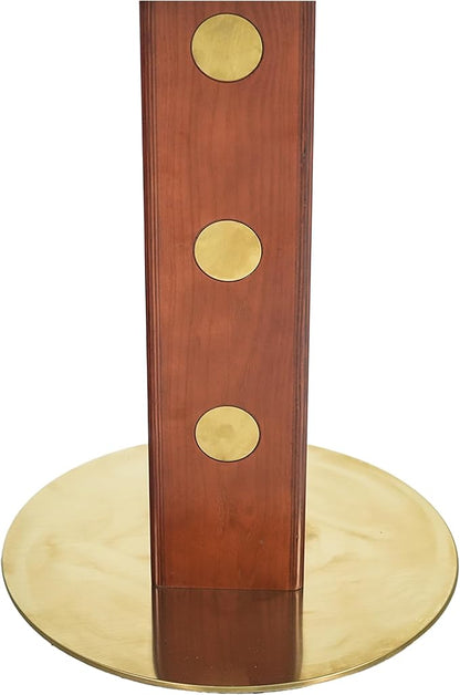 Sintered Stone Office Table - 33.5" Round Surface for Small Offices (Red Leg and Pandora Top, 1 Table Only)