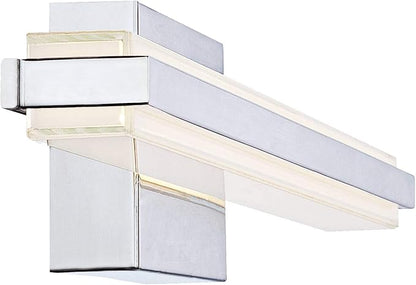 Possini Euro Design Eloe Mid Century Modern Wall Mount Light LED Chrome Silver Hardwired 31 1/4" Wide Light Bar Shade Fixture Painted White Glass for Bathroom Vanity Mirror House Home Room Decor