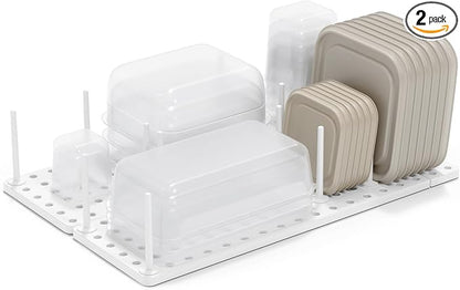 Umbra Peggy Kitchen Cupboard, Shelf and Drawer Organizer Tray - Adjustable Storage System, White