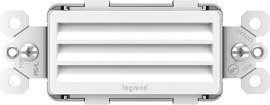 Legrand radiant NTLHORZWCC6 Horizontal Step Light Full Adjustable LED Night Light Outlet, For Hallways and Stairs, White (1 Count)