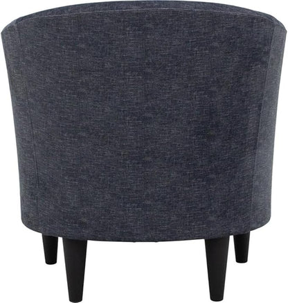 Pemberly Row 17.5" Traditional Fabric Club Chair in Gray Finish