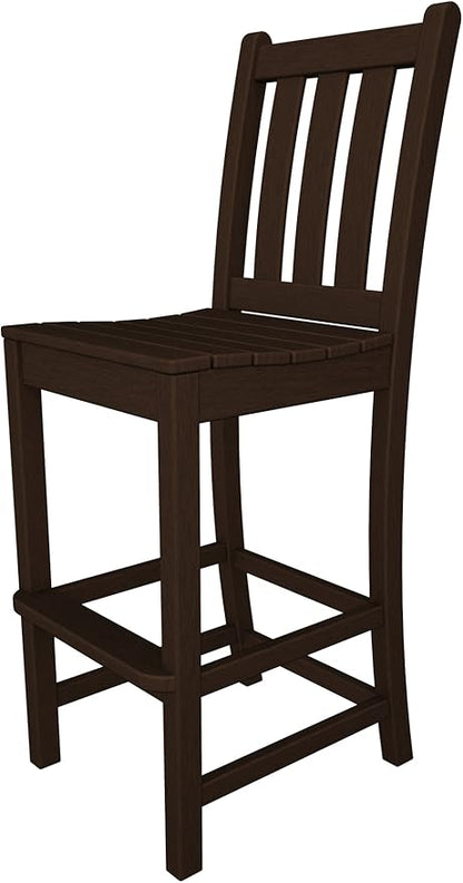 POLYWOOD® Traditional Garden Bar Chair, Mahogany