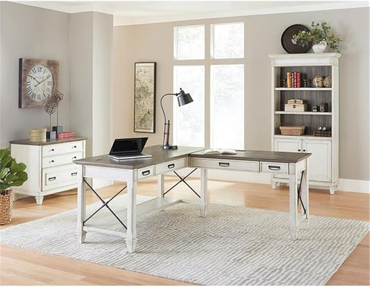 Martin Furniture Open L-Desk, White