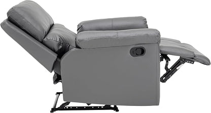 MINCETA Recliner Chairs,Modern 5" Wall Hugger Nursery Recliner with Overstuffed Arm and Back for Living Room,PU Leather in Gray