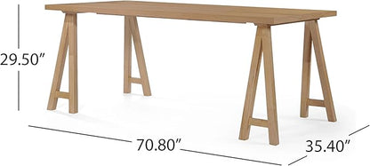 Christopher Knight Home Rachel Mid-Century Modern 7 Piece Dining Set with A-Frame Table, Green Tea + Natural Oak