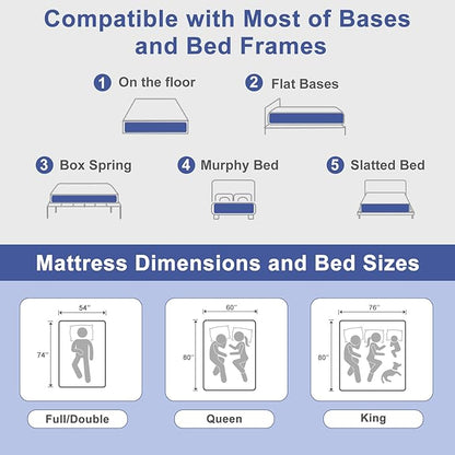 Firm King Size Mattress 12 Inch Hybrid King Mattress with Gel Memory Foam-Cooling Ice Silk Top, Support&Back Pain Relief, Individual Pocket Spring, CertiPUR-US Certified Mattress in a Box