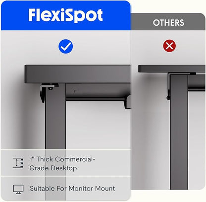 FLEXISPOT L Shaped Standing Desk, 63 x 55 Inch Electric Height Adjustable Corner Desk, Sit Stand Computer Workstation, Preset Controller, Home Office, Black Frame with Rustic Brown Top