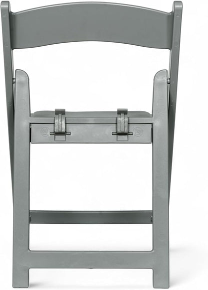 Flash Furniture Hercules Kids Gray Resin Folding Chair with Gray Vinyl Padded Seat