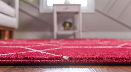 Unique Loom Trellis Frieze Collection Area Rug - Geometric (8' x 10', Red/ Ivory)