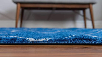Unique Loom Trellis Frieze Collection Area Rug - Geometric (5' x 8' Oval, Navy Blue/ Ivory)