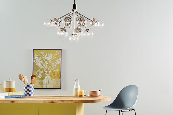 KICHLER Silvarious 16-Light Convertible Chandelier, Soft Modern Light with Clear Glass in Polished Nickel, for Dining Room, Living Room or Foyer (26" x 38"), 52702PNCLR
