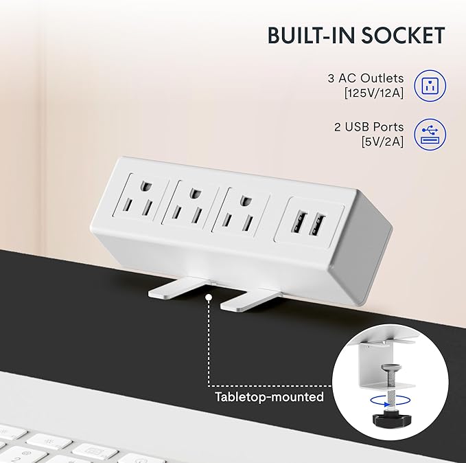 FLEXISPOT EN2 Whole-Piece Standing Desk with Clamp Power Strip, 48 x 30 Electric Stand Up Height Adjustable Desk with Cable Management (White Frame + 48" Black Walnut Desktop, 2 Packages)