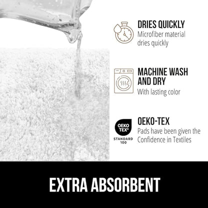 GORILLA GRIP Bathroom Rugs, Ultra Soft Absorbent Mat, Thick Plush Bath Rug, Machine Washable, Microfiber Quick Dry, Mats for Shower, Bathtub and Floor, Home Decor Accessories, 24x17, White