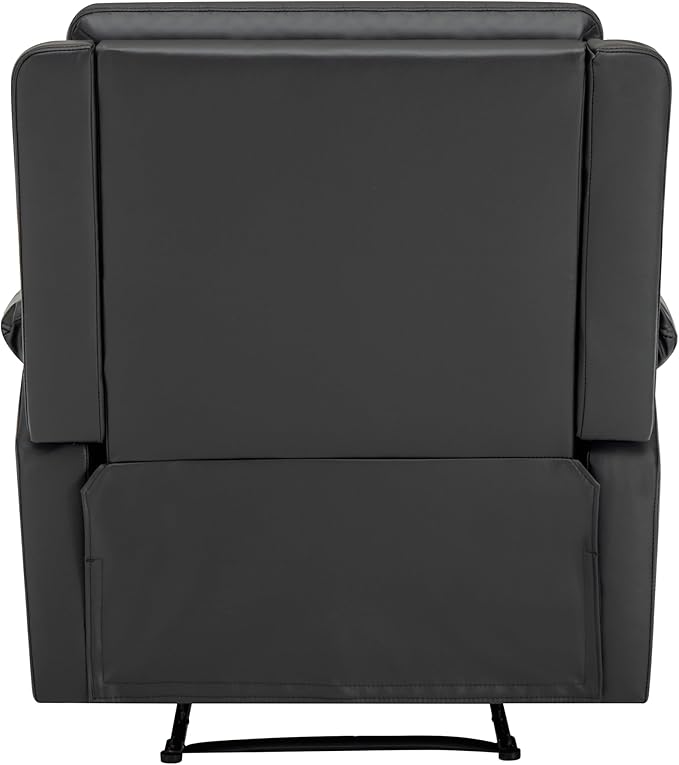 MINCETA Recliner Chairs,Modern 5" Wall Hugger Nursery Recliner with Overstuffed Arm and Back for Living Room,Set of 2,PU Leather in Black