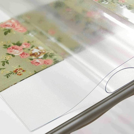 NECAUX Custom 24 x 43.4 Inch Frosted Table Cover Protector, 1.5mm Thick Plastic Scratch Resistent Heavy Duty Desk Pad Mat Non-Slip Tablecloth Protector for Coffee Table, Sofa Table, Media Stand