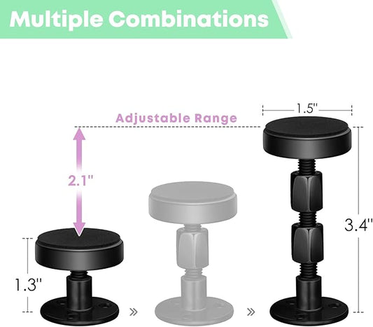 Adjustable Headboard Stoppers for Wall, Bed Stoppers for Headboard, 2 PCS, Easy to Install (1.3in-3.4in)