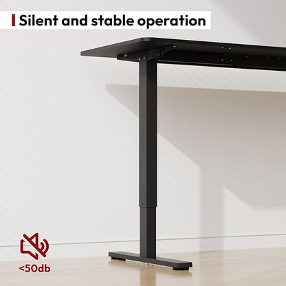 SANODESK Electric Standing Desk 63x28 Inch Height Adjustable Stand Up Desk Home Office Computer Workstation Sit Stand Home Office Desk with Splice Board (Black Frame + Black Top)