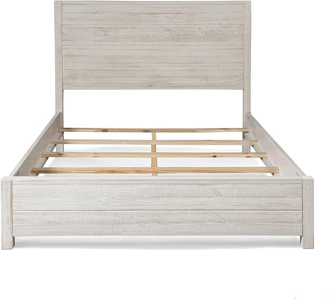 Grain Wood Furniture Montauk Solid Wood Bed, Full Size, Rustic Off-White