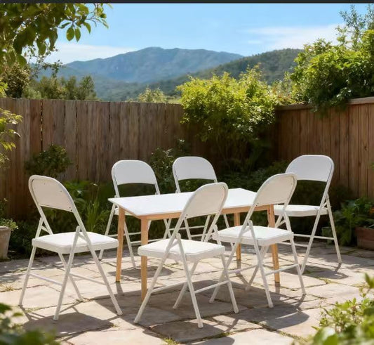 Folding Chairs 50 Pack with Padded Cushion and Back, White Portable Heavy Duty Metal Frame Commercial Seat with 330-LBS Capacity for Indoor Outdoor Office Party Events Kitchen Wedding