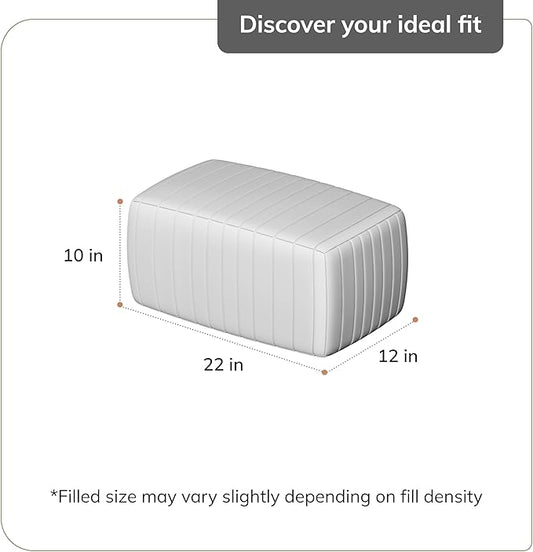 Anji Mountain 100% Handmade & Handcrafted Comfortable Home Décor Pouf Ottoman Footrest for Living Room, Bedroom, Nursery, Kidsroom, Patio Furniture - (22" x 12" x 10" - Cognac)