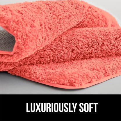 GORILLA GRIP Bathroom Rugs, 36x24, Ultra Soft Absorbent Mat, Thick Plush Bath Rug, Machine Washable, Microfiber Quick Dry, Mats for Shower, Bathtub and Floor, Home Decor Accessories, Coral