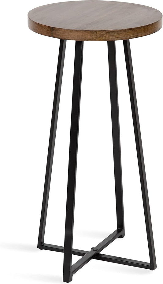 Kate and Laurel Zia Modern Counter Stool, 13 x 13 x 25, Natural Wood and Black, Decorative Contemporary Stool for Kitchen