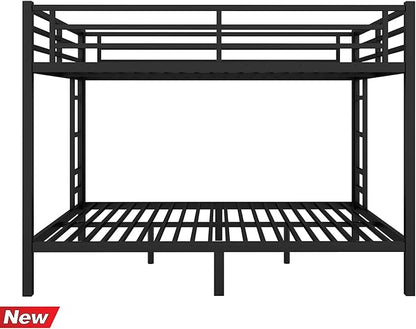 Latest Upgrade & Stronger Steel Queen Over Queen Bunk Bed, Heavy Duty Thickened More Rust-Proof Metal Bunkbed with Enhanced Legs & Slats (Easier Assembly)