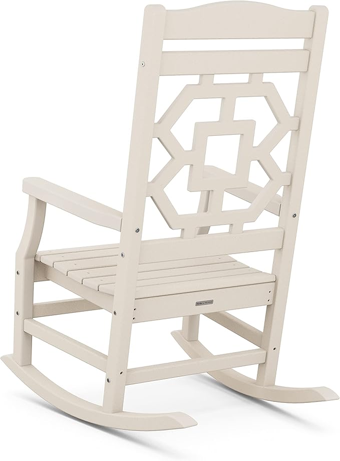 Martha Stewart by POLYWOOD® Chinoiserie 3-Piece Rocking Chair Set in Sand
