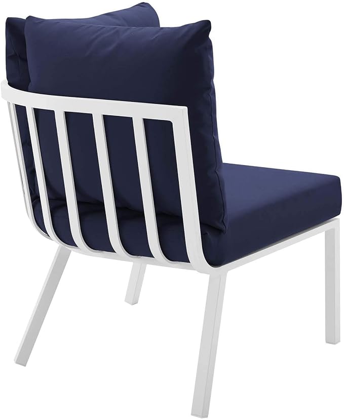 Modway Riverside Outdoor Furniture, 6-Piece Set, White Navy