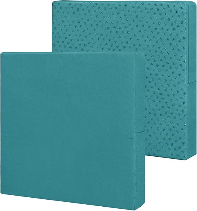 Easy-Going Waterproof Patio Cushion Covers 22x22x4 inch 2 Pack Replacement Non-Slip Outdoor Seat Cushion Slipcover with Zipper. Teal