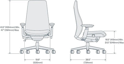 Haworth Fern Ergonomic Office Chair – Stylish and Innovative Desk Chair with Digital Knit Finish - Without Lumbar Support (Ember)