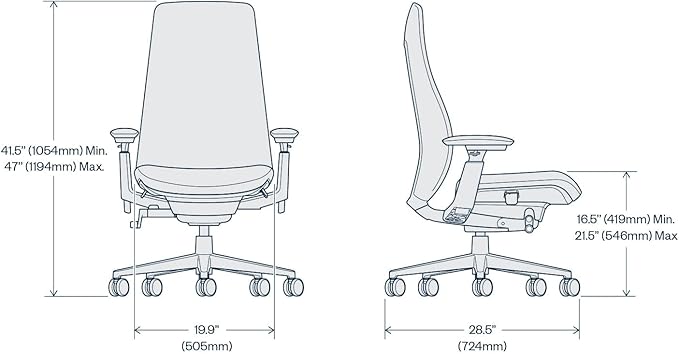 Haworth Fern Ergonomic Office Chair – Stylish and Innovative Desk Chair with Digital Knit Finish - Without Lumbar Support (Heathered Grey)