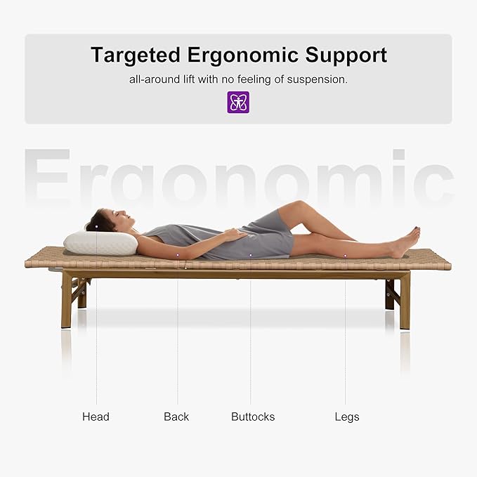 PURPLE LEAF Patio Chaise Lounge Rattan Chair Outdoor Pool Adjustable Recliner Wicker Lounger for Outside Woven Furniture Tanning Poolside Lounger Sand Brown