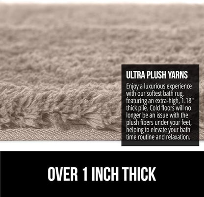 GORILLA GRIP Bathroom Rugs, 36x24, Ultra Soft Absorbent Mat, Thick Plush Bath Rug, Machine Washable, Microfiber Quick Dry, Mats for Shower, Bathtub and Floor, Home Decor Accessories, Beige