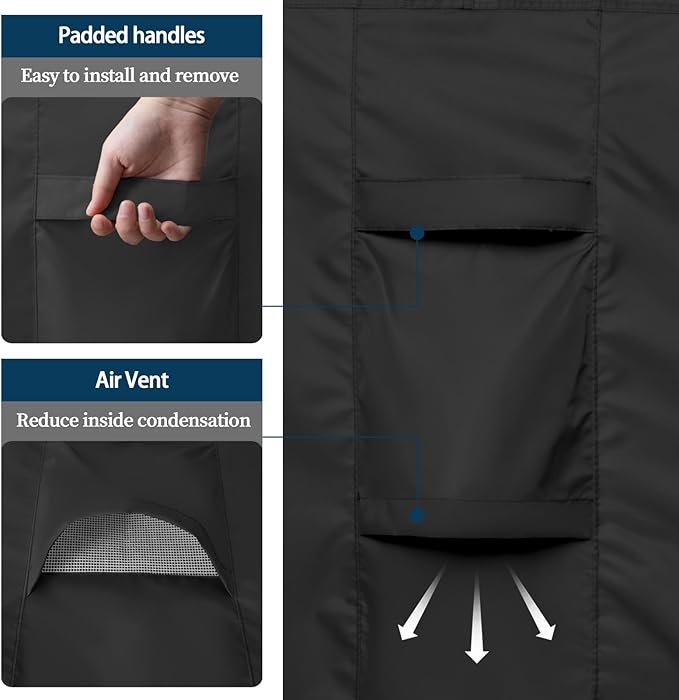 Easy-Going Square Patio Furniture Cover Waterproof Outdoor Dining Table and Chair Cover Anti-UV Outside Sectional Sofa Set Covers (84" L x 84" W x 28" H, Black)