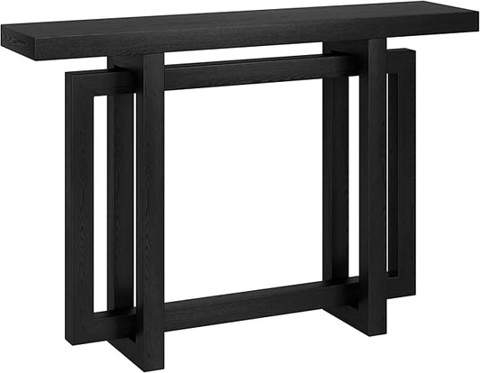 Henn&Hart 44'' Wooden Rectangular Console Table Entryway Table, Sofa Table for Entryway, Living Room, Couch, Hallway, or Office, Black Grain