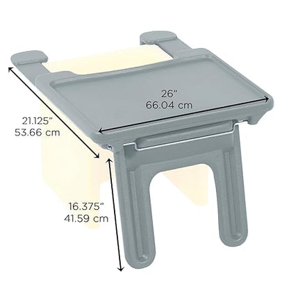 Children's Factory Edutray Kids Desk, Converts Cube Chair to Desk, Space-Saving Toddler Desk Converter, Homeschool & Classroom Study Desk, Gray